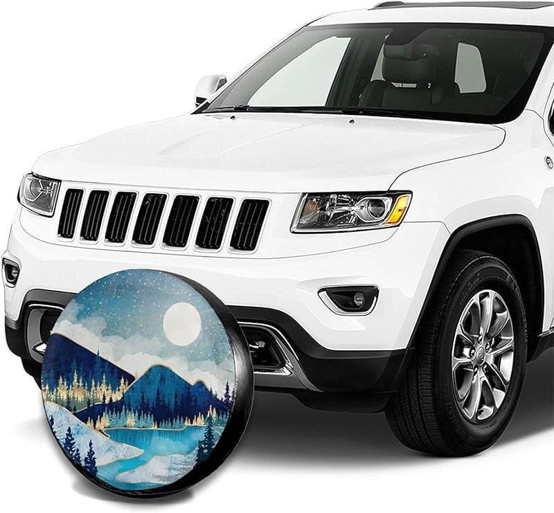 Spare Tire Cover American Flag Waterproof Dust-Proof Universal 14 Inch Wheel Protectors Camper Tire Cover Fit for RV Trailer Truck Jeep SUV Rav4 Motorhome Travel Trailer Accessories