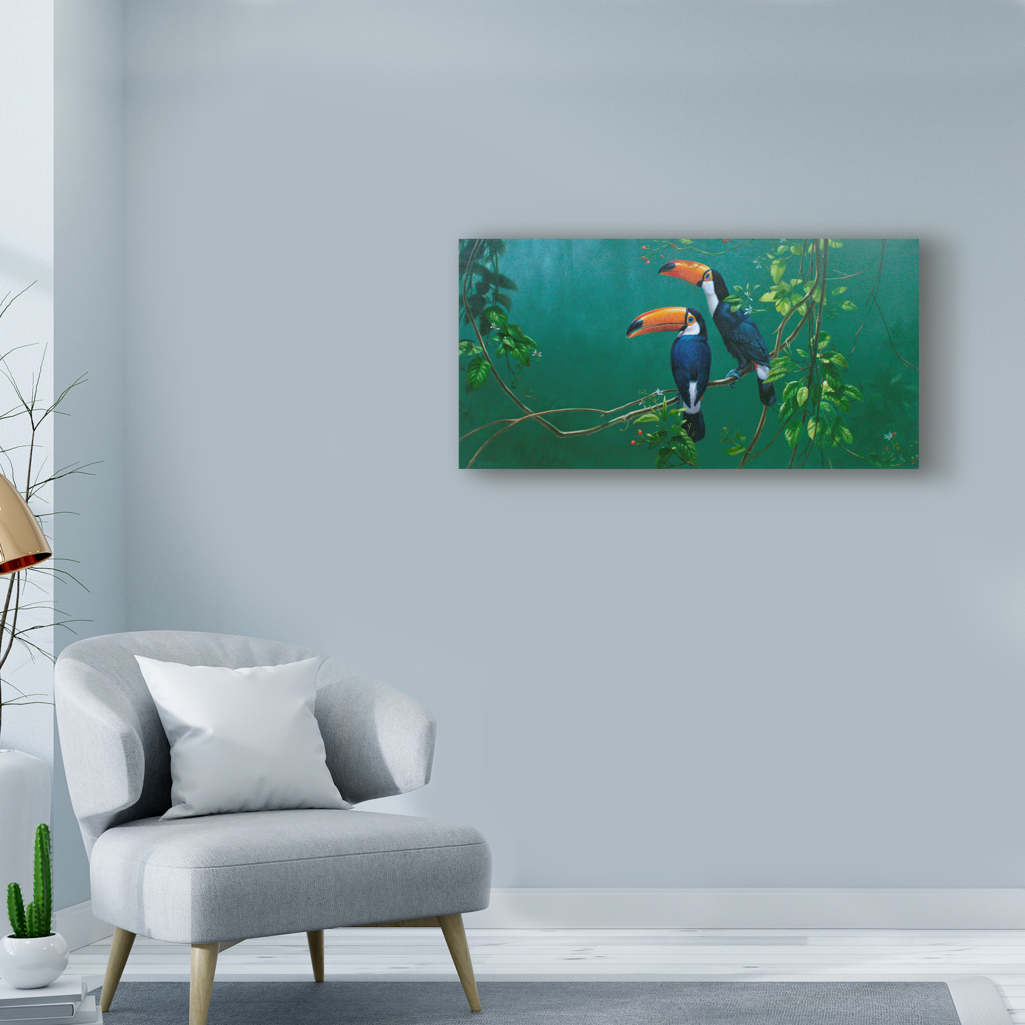 Trademark Fine Art 'Toucans Over Jungle' Canvas Art by Michael Jackson