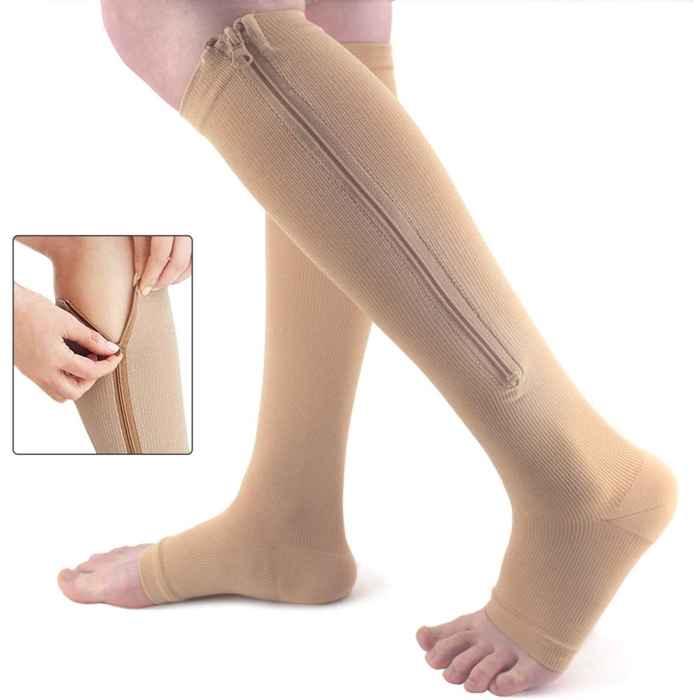 Zipper Medical 1520 mmHg Compression Socks for Women and Men, Knee