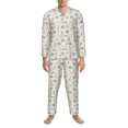 thumbnail image 3 of Fotbe African Animals Pijama de Hombre con Estampado de Manga Larga, Conjunto de 2 Piezas, Ropa de Dormir Suave y Cómoda con Bolsillos-Large, 3 of 7