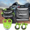 thumbnail image 2 of Bingirl 10 - Ton Heavy - Duty Road Recovery Kit: 3x8 - Inch Tree Saver Strap with 2pc D Ring Shackles, Green Snatch Block Pulley, and 20ft Tow Rope, 2 of 7