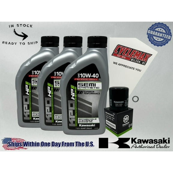Cyclemax Semi-Synthetic KPO Oil Change Kit fits 2017-2024 Kawasaki Z650