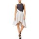 thumbnail image 1 of Rachel Roy Vestido alto y bajo a rayas para mujer, blanco, 0, 1 of 1