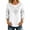 White, variant on Tnhcen Women Boho Blouse 3/4 Puff Sleeve Floral Embroidered Top Round Neck Casual Loose Fit Solid Color A Line Summer Spring Shirt for Women Daily Vacation