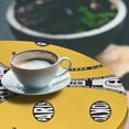 thumbnail image 3 of Ambesonne Emoji Fitted Round Tablecloth, Cities of the World Traveler, 36"- 40" Diameter, Mustard Charcoal Grey, 3 of 5