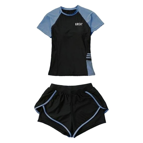 Wxqbjtam Lady Women Swimsuit Rash Guard Short Sleeve Fashion Snorkeling Suit Swim Top And