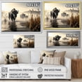 thumbnail image 4 of Designart "Misty Morning Grazing Grey Buffalo Serenity I" Animals Floater Framed Canvas Wall Art, 4 of 7