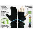 thumbnail image 2 of Turtle Gloves Mitaines de Course Convertibles Légères pour Printemps/automne, Noir Bleu - P, 2 of 6