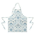 thumbnail image 2 of Blue Marine Floral and Animal Pattern Apron-Garden Aprons for Women with Pockets-Cotton Linen Waterproof Kitchen Cooking Gardening Aprons Adjustable for Kitchen,Cooking,BBQ and Salon 33x27 Inch, 2 of 7