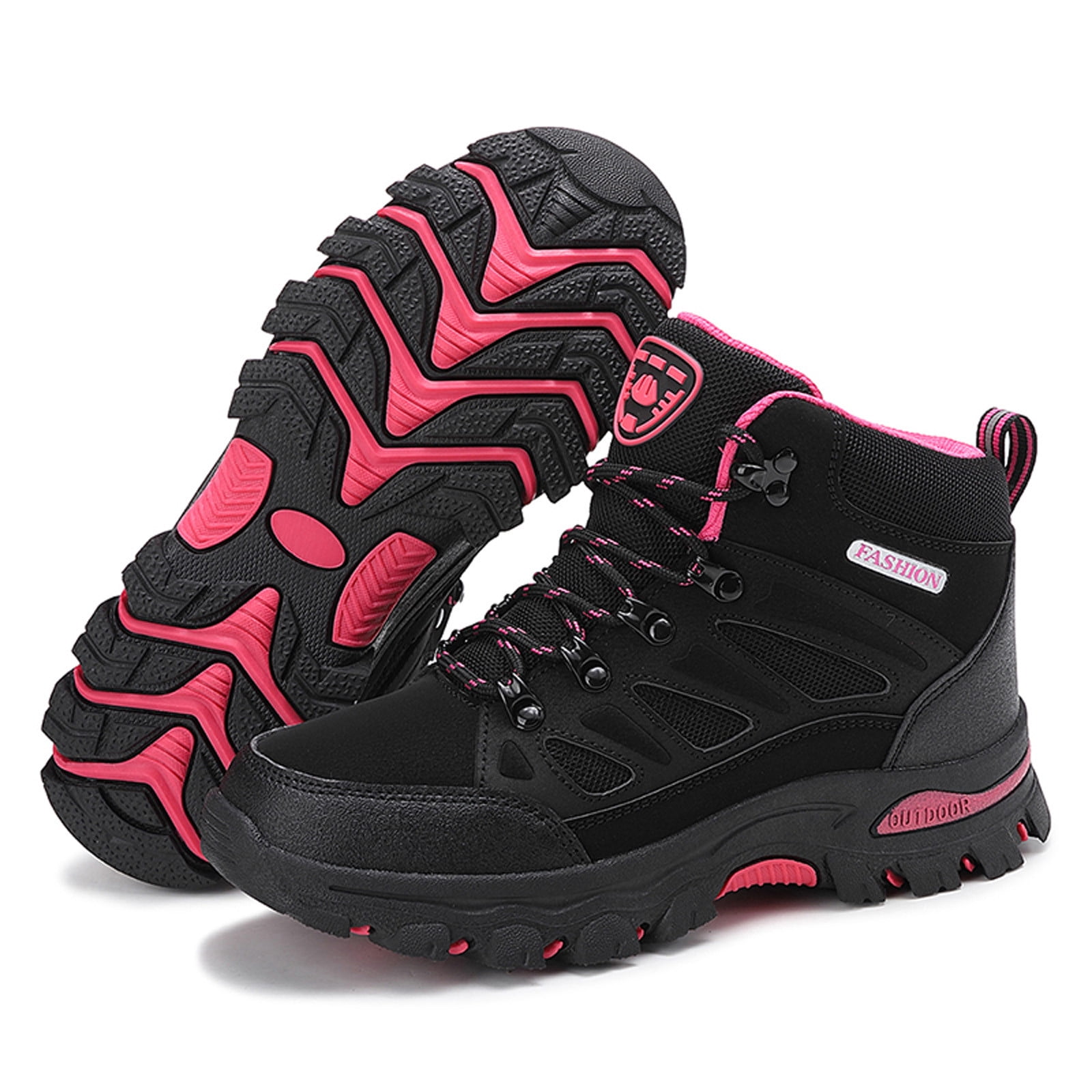 Win s Way Women's High Top Outdoor Sneakers, Hiking Climbing Shoes with Superior Traction Grip
