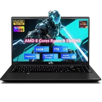 17.3" FHD Gaming Laptop, AMD Ryzen 9 8945HS 8 Cores (Beat i9-13900H, Up to 5.2GHz) 16GB RAM 1TB SSD, Radeon 780M, PD 100W Type-C AI-Enhanced for Copilot VR Ready, Backlit Keyboard Fingerprint, Black