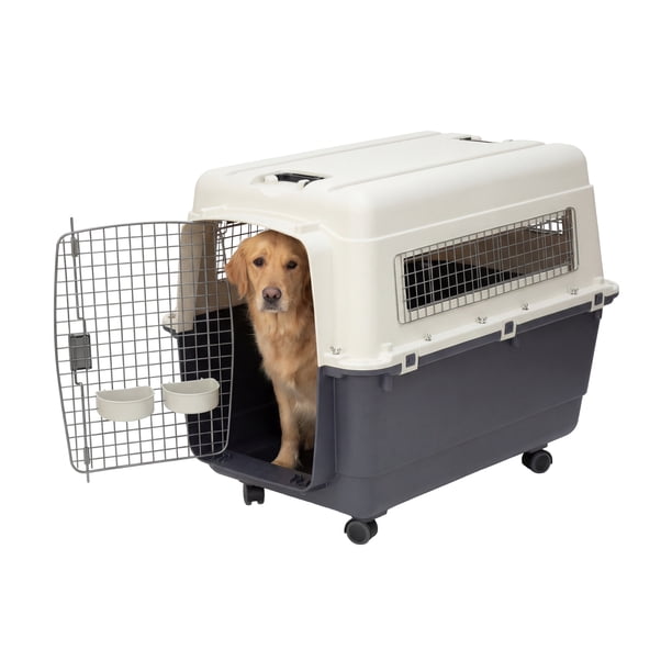 SportPet Designs Airline Approved Plastic Dog Kennel with Wheels