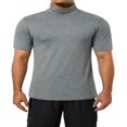 thumbnail image 1 of T-Shirt à Col Roulé pour Hommes, Manches Courtes, chandail-Over, sous-Vêtement de Base Extensible, Léger, 1 of 6