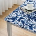 thumbnail image 4 of HAOXIT Blue and White Table Cloth for Flower Decorative for Kitchen Dining Room Party Table Covers Resistant White, 4 of 7