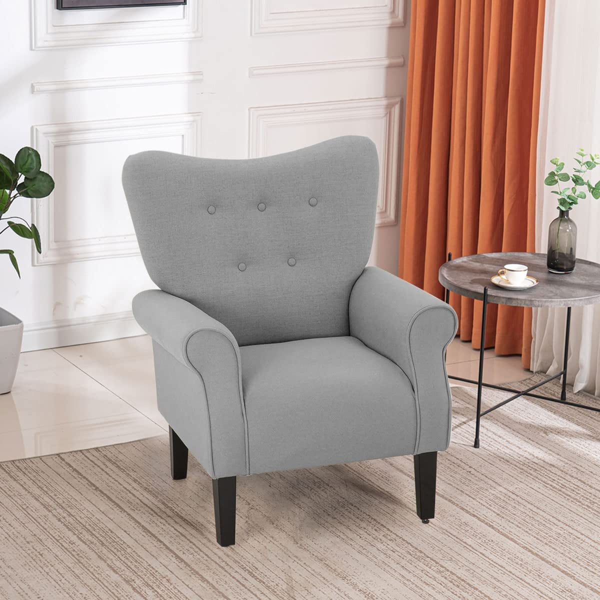 Erommy Modern Accent Chair, Upholstered High Back Armchair for Living