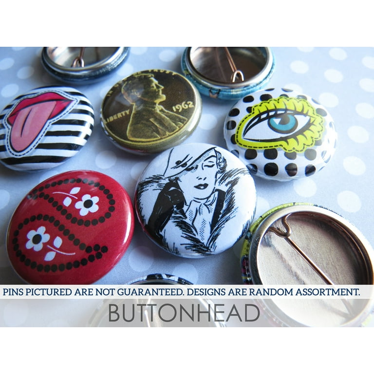 Random Pin Back Button Pins - Bulk Resale Wholesale Lot - 1 (One inch) Mini Size - 10-500 per Unique Set, Size: Small