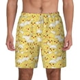 thumbnail image 3 of Uemuo Baby Chicks Pattern Mens Swim Trunks Quick Dry Board Shorts with Mesh Lining, Stretch Beach Shorts Quick Dry No-Chafing Board Shorts-Large, 3 of 9