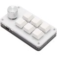 thumbnail image 1 of ZOUSSIQI Programmable Keyboard, 6 Key One Handed Mechanical Keyboard with Knob,Poortable Multifunctional Mechanical Gaming Keypad for Gaming Office (White) CA919-19258, 1 of 9