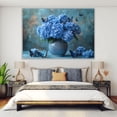 thumbnail image 4 of Mudket Blue Hydrangea Flower Canvas Wall Art, Butterfly Floral Wall Decor, Framed Botanical Artwork for Living Room Bedroom Bathroom, Ready to Hang Colorful Farmhouse Flower Print - 12"L x 8"W, 4 of 10