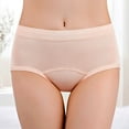 thumbnail image 3 of Gibobby Ropa Interior Elástica para Mujer Pantalones fisiológicos para mujer antes y después de la menstruación pantalones sanitarios triangulares antifugas laterales alargado(Caqui， M), 3 of 4
