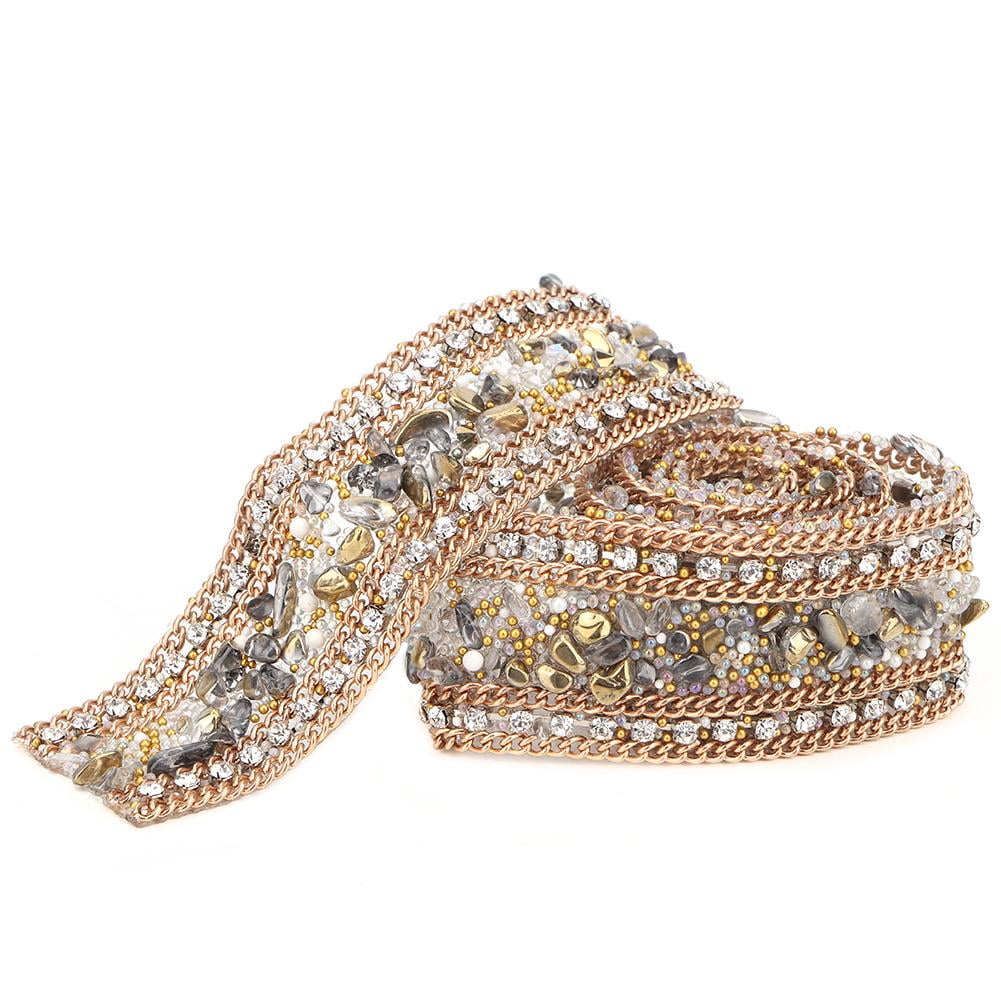 Tebru Diamond Ribbon,2.5cm DIY Diamond Mesh Wrap Roll Crystal