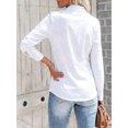 thumbnail image 2 of Women Long‑Sleeve Non‑Sheer Button‑Down Work Blouse, Breathable Business‑Casual Office Daily Tops, 2 of 9