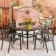 SUNCROWN 5Piece Outdoor Patio Dining Set Stackable Metal Chairs and