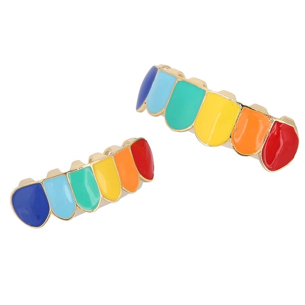 Set De 2 Fundas Dentales Doradas Hip-hop De Cobre – Accesorio De Moda Para Halloween, Fiestas Y Conciertos, Ajustable Y Reutilizable