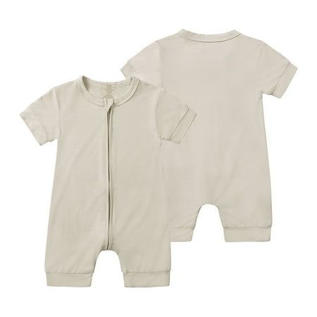 

Baby Boy Girl Onesie Romper Solid Color One Piece Bamboo Fibre Romper tor 3-24M