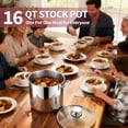 thumbnail image 5 of Coliware 16QT Stainless Steel Stock Pot with Glass Lid, Large Cooking Soup Pot with 3-Ply Bottom Compatible with Gas Electric Ceramic Induction, Kitchen Cookware & Dishwasher Safe, 5 of 15