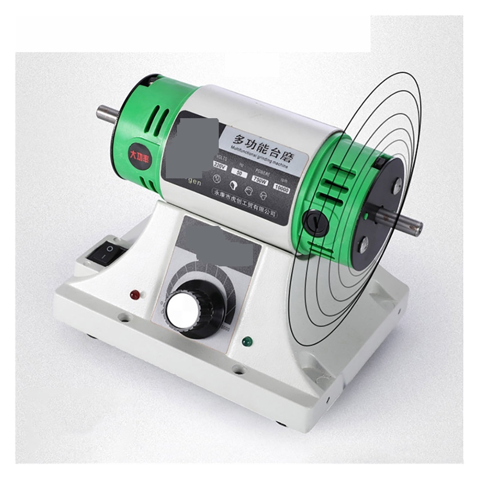 Electric Bench Polishing Grinding Machine Gem Jewelry Rock Grinder Desktop Lathe Polisher Adjustable Speed 0-10000RPM 750W