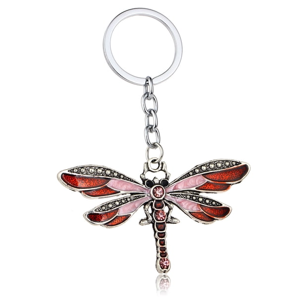 Llavero con forma de libélula, colgante con forma de libélula, llavero con cadena brillante, colgante para bolso, decoración, regalo de vacaciones