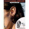 thumbnail image 3 of FaithHeart Dinosaur Stud Earrings for Men Stainless Steel Dino Earrings Studs Cartilage Tragus Piercing Jewelry Gifts for Friends Grandson Birthday, 3 of 11