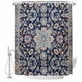 thumbnail image 2 of Blue Boho Waterproof Fabric Shower Curtain,Modern Geometric Abstract Art Vintage Waterproof Fabric Shower Curtain for Bathroom Curtains Bathtubs Hotel Shower Curtains with 12 Hooks Stall 48x72in, 2 of 8