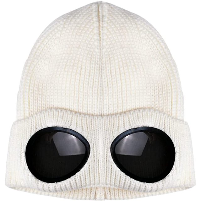 LinYooLi Women Knit Beanie Skull Hat Slouchy Chunky Cable Warm Soft Thick Cap with Goggles