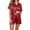 Wine, variant on Fengactive Womens Pajamas Short Sleeve Loungewear Two-Piece Sleepwear Button-Down Pajamas Set