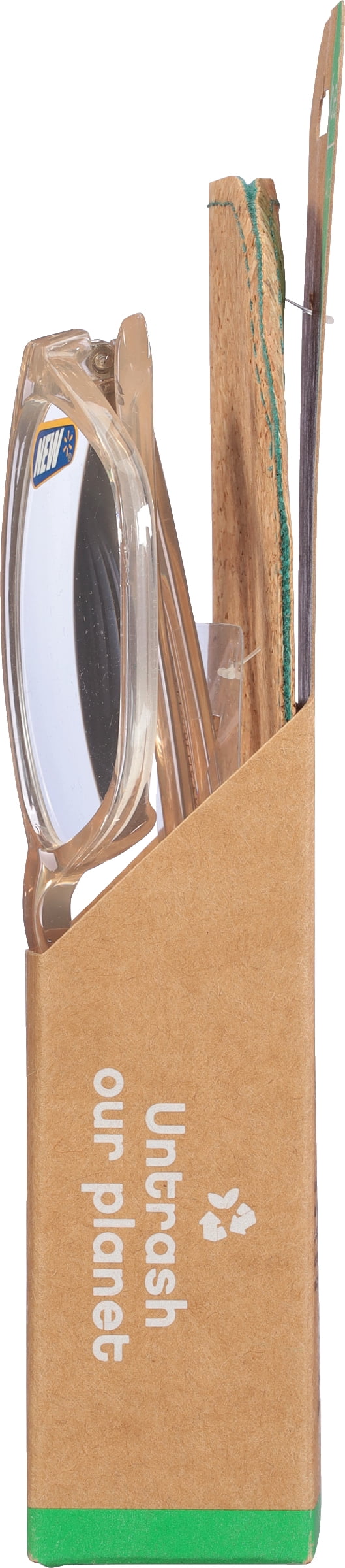 (2 pack) B.E Bio Eyes Womens Cateye Reading Glasses Made from Recycled Plastic Sage +1.75 in Nude