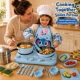thumbnail image 6 of JoyStone 38 PCS Kids Real Cooking Set with Dual Burner Stove, Montessori Kitchen Tools with Kid-Safe Knives & Cookware, Beginner Educational Cooking Kit for Boys Girls Age 8–12, Blue, 6 of 10