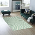 thumbnail image 3 of Checkered Green Machine Washable Rug Pastel Cute Area Rugs with Non Slip Rugs for Living Room Bedroom Carpet Stain Resistant, Home Decor Office Rug 2x3ft, 3 of 6