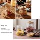 thumbnail image 4 of Glass Coffee Canister Airtight Storage Jar Petal Decorative Container with Bamboo Lid Metal Handle Easy to Grasp (small conical), 4 of 4