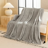 Nkmbld Queen Size Blanket for Bed, Double Layer Thickened Solid Color Blanket, Bedroom Decor Winter Thick Warm Full Queen Blankets, Gray