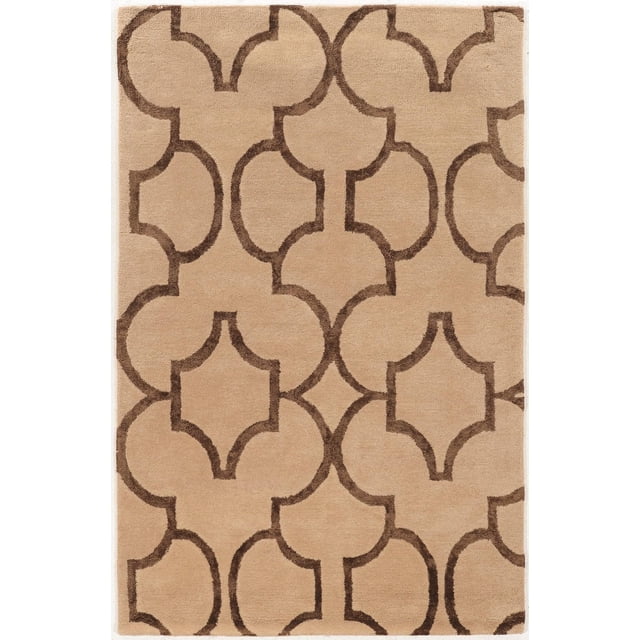Aspire Wool Geo Beige & Brown 8' x 11' Area Rug