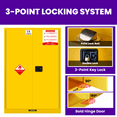 thumbnail image 4 of Industrial Flammable Safety Cabinet, 45 Gallon, Chemical Storage Cabinet, Galvanized Steel, Fire and Explosion Proof, Yellow, Lockable Doors, 4 of 7