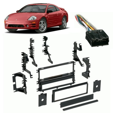 - Fits Mitsubishi Eclipse 95-05 Single DIN Harness Radio Install Dash Kit
