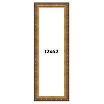 12x42 Frame Vintage Gold Solid Wood Picture Frame | 2.5 Inch Moulding Width | Ornate Bronze Museo