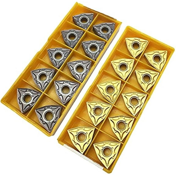 WNMG431 WNMG432 Lathe Indexable Solid Carbide Turning Insert Blade for Lathe Turning Tool Holder for The Finishing of Copper, aluminum, stainless steel (WNMG431-MA(Yellow))