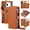 Brown, variant on Lunvic Case for iPhone 18 Pro Max Compatible with MagSafe, Split 2-in-1 Magnetic PU Leather Flip Purse Cover with RFID Protected Card Pockets, Zipper Bill Slot, and Crossbody Strap, Apricot