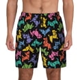 thumbnail image 2 of Picia Colorful Geometric Dog pattern Mens Swim Trunks with Compression Liner Stretch Beach Shorts Quick Dry with Zipper Pockets No-Chafing Board Shorts-Small, 2 of 9