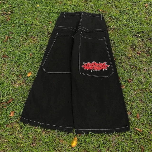 JNCO-pantalones vaqueros holgados Y2K para hombre y mujer, Jeans bordados Vintage de alta calidad, ropa de calle gótica de Hip Hop, Harajuku, Jeans de pierna ancha informales