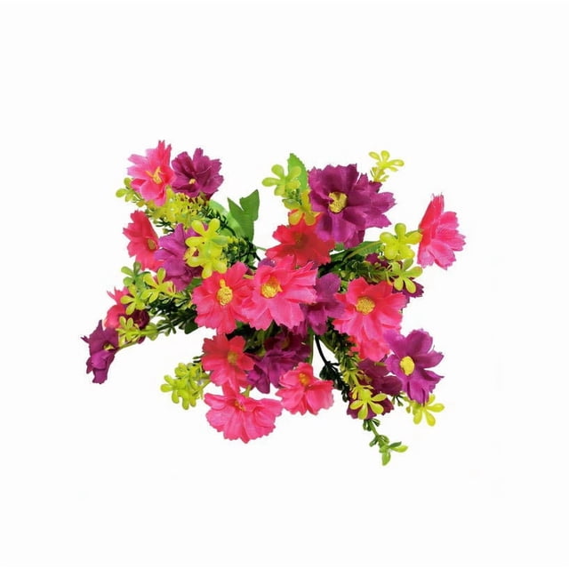 Ramo de flores artificiales | Arreglo floral artificial de 28 cabezas con ranúnculos y mini margaritas para decoración del hogar, centro de mesa para bodas